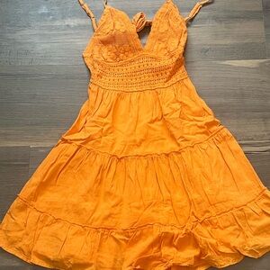 Women’s Blanco By nature dress small orange beach resort summer Sundress